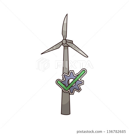 Illustration of wind turbine 136782685