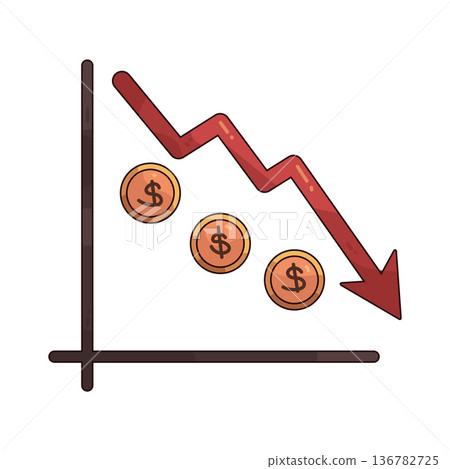 Illustration of decline chart Illustration of decline chart 136782725