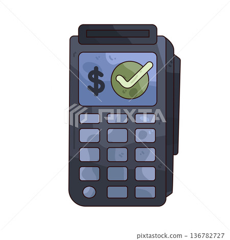 Illustration of payment terminal Illustration of payment terminal 136782727