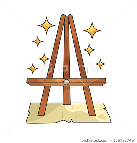 Illustration of easel 136782749