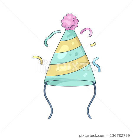 Illustration of party hat 136782759