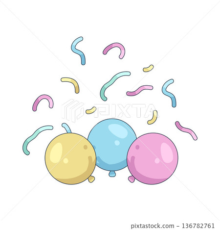 Illustration of balloon with confetti 136782761