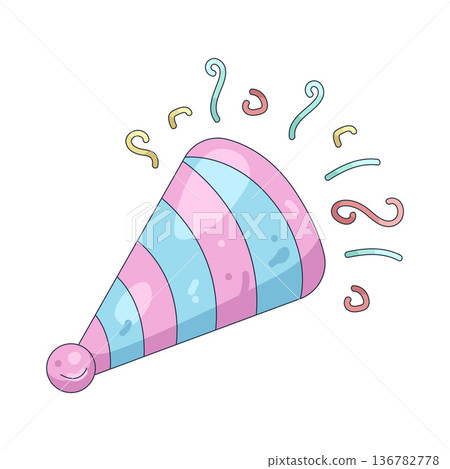 Illustration of party popper Illustration of party popper 136782778