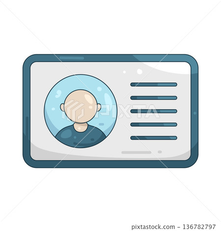 Illustration of ID card Illustration of ID card 136782797