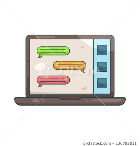 Illustration of Laptop chat 136782811