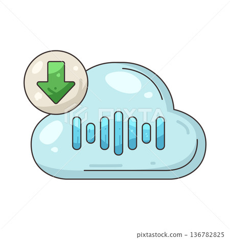 Illustration of Audio download Illustration of Audio download 136782825