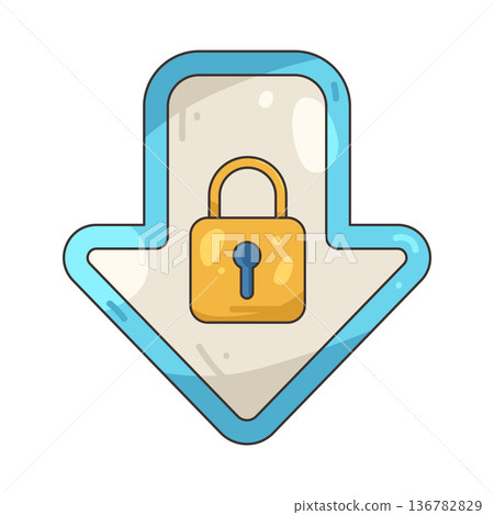Illustration of Locked download Illustration of Locked download 136782829