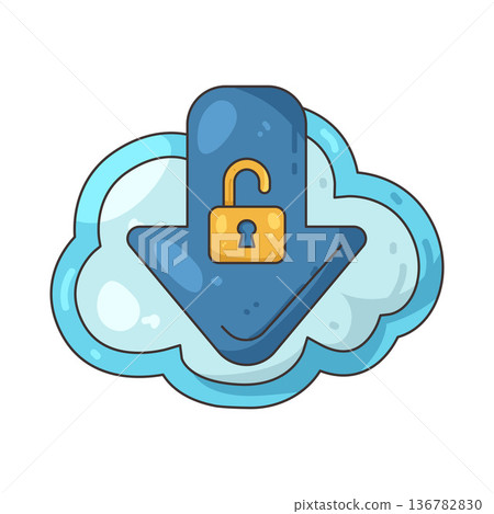 Illustration of Cloud download 136782830