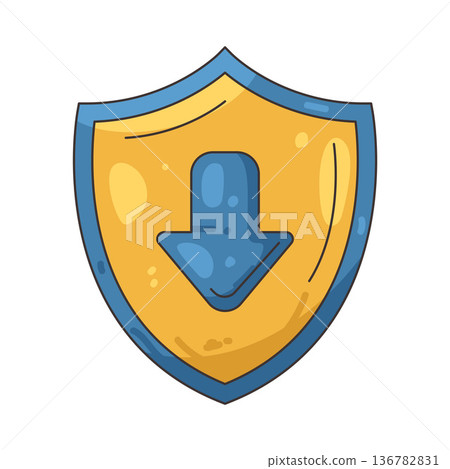 Illustration of Download shield Illustration of Download shield 136782831