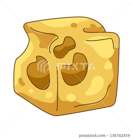 Illustration of cheese cube Illustration of cheese cube 136782859
