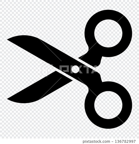 Scissors icon. Scissors silhouette. Cutting scissors icon. Cutting sign. Vector illustration 136782997