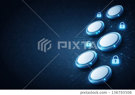 MFA令牌晶片認證安全背景 136783506