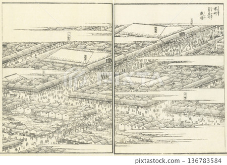 江戶名勝圖鑑:堺町、吹屋町與劇場 江戶名勝圖鑑:堺町、吹屋町與劇場 136783584