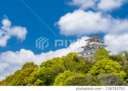 Saga Prefecture: Karatsu Castle in the Spring Green Season Saga Prefecture: Karatsu Castle in the Spring Green Season 136783701