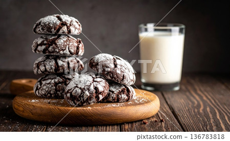 chocolate muffins with chocolate chocolate muffins with chocolate 136783818