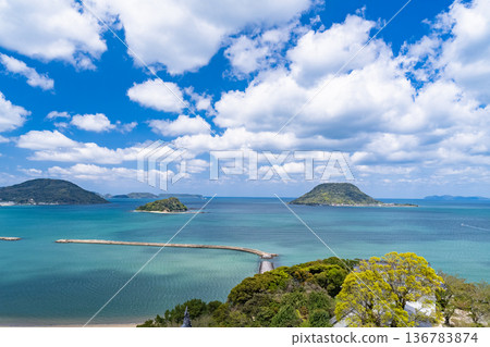 View from Karatsu Castle, Saga Prefecture 136783874