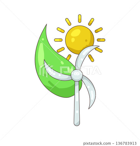 Illustration of wind turbine 136783913