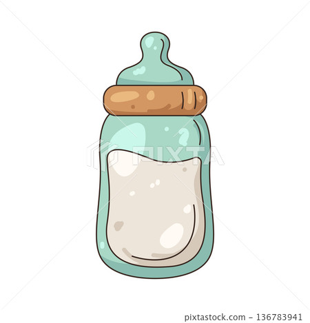 Illustration of milk bottle 136783941