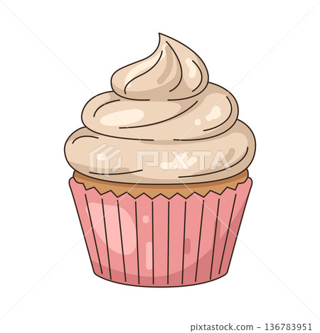 Illustration of cupcake Illustration of cupcake 136783951
