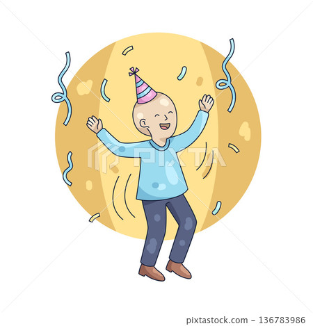 Illustration of Men celebrating New Year Illustration of Men celebrating New Year 136783986