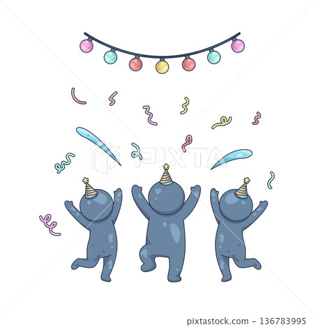Illustration of People celebrate New Year  136783995