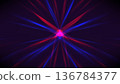 Abstract neon light beams starburst on dark background. Futuristic digital art red and blue geometric lines with high energy and glowing motion for technology and music themes 136784377
