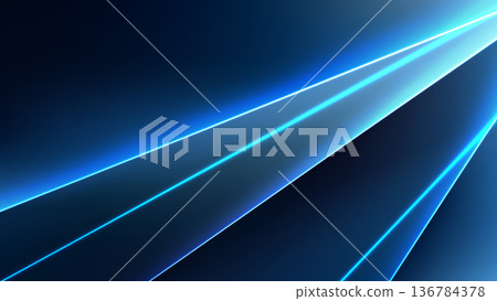 Abstract blue light beams on dark background futuristic neon lines and high technology for digital corporate wallpaper and modern science presentation 136784378