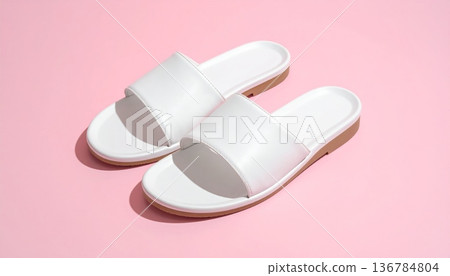 A closeup of a pair of pink baby shoes and slippers isolated on a clean white plate like a pharmaceutical object for heart health care treatment A closeup of a pair of pink baby shoes and slippers isolated on a clean white plate like a pharmaceutical object for heart health care treatment 136784804