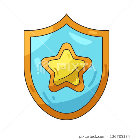 Illustration of star shield Illustration of star shield 136785384