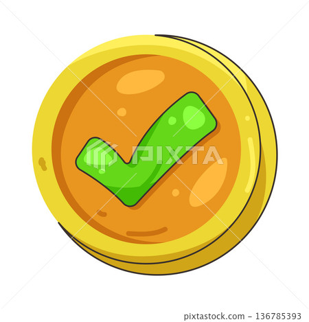 Illustration of check mark badge 136785393