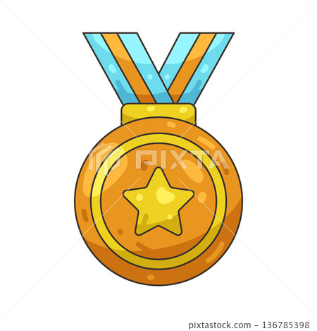 Illustration of gold medal Illustration of gold medal 136785398