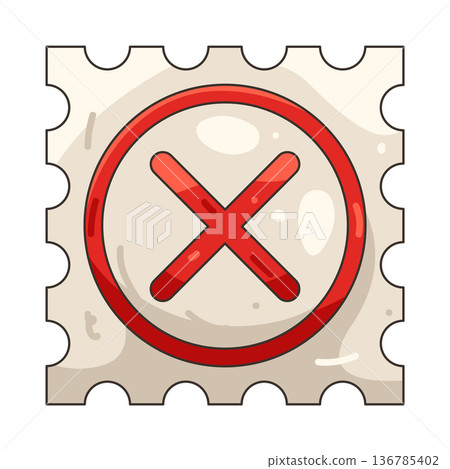 Illustration of cross mark Illustration of cross mark 136785402