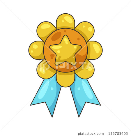 Illustration of star badge Illustration of star badge 136785403