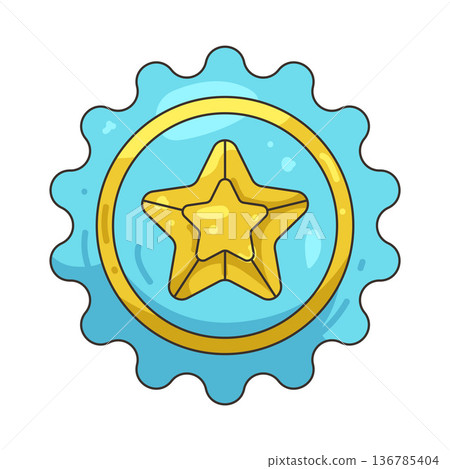 Illustration of star badge 136785404