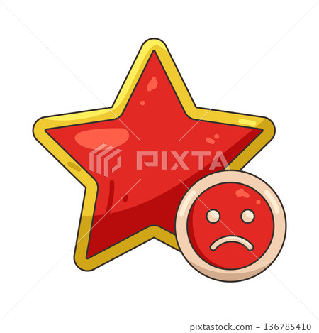 Illustration of red star Illustration of red star 136785410