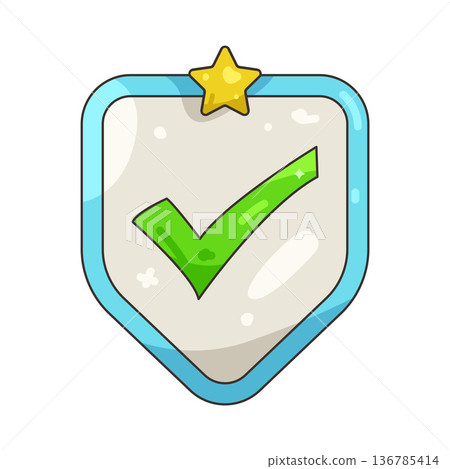 Illustration of shield check mark Illustration of shield check mark 136785414