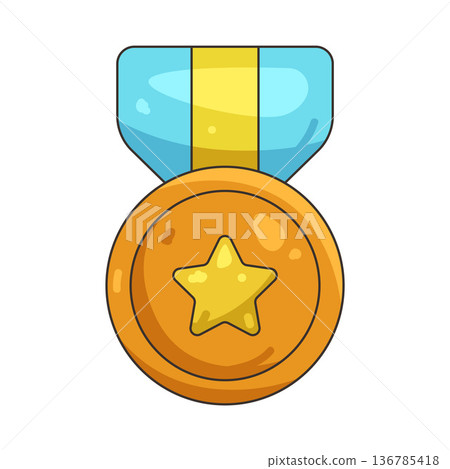 Illustration of star badge Illustration of star badge 136785418