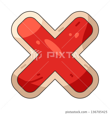 Illustration of cross mark Illustration of cross mark 136785425