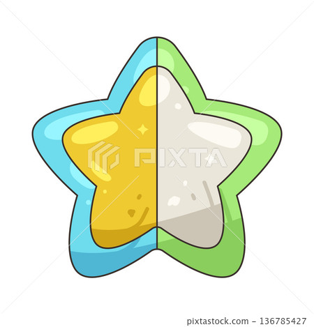 Illustration of half star Illustration of half star 136785427