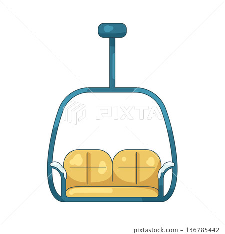 Illustration of ski lift chair 136785442