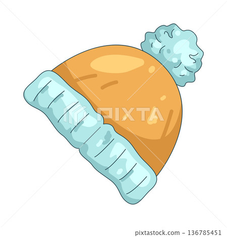 Illustration of winter beanie 136785451