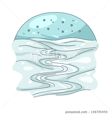 Illustration of snow path Illustration of snow path 136785459