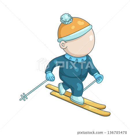 Illustration of skier Illustration of skier 136785478