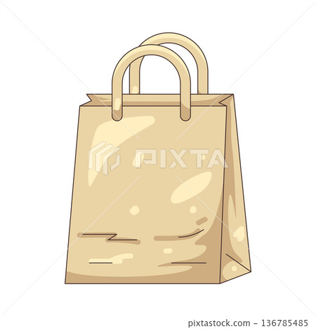 Illustration of paper bag Illustration of paper bag 136785485