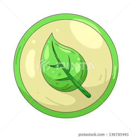 Illustration of eco label Illustration of eco label 136785491