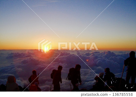 Sunrise seen from the summit of Mount Fuji Sunrise seen from the summit of Mount Fuji 136785558