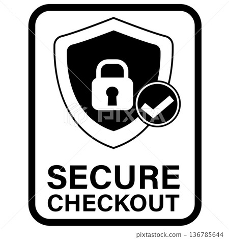 Secure checkout icon. Secure checkout highly sign. Banner label secure checkout symbol. flat style. 136785644