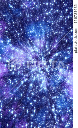 Blue and purple starfield burst with sparkling cosmic dust, abstract galaxy warp background Blue and purple starfield burst with sparkling cosmic dust, abstract galaxy warp background 136785683