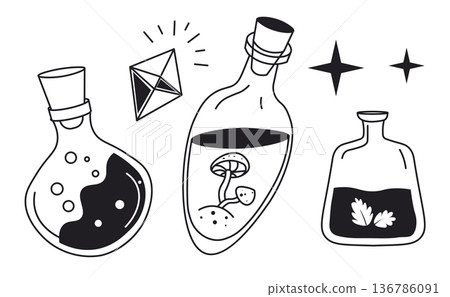 Minimal Occult Symbol Illustration Set Minimal Occult Symbol Illustration Set 136786091