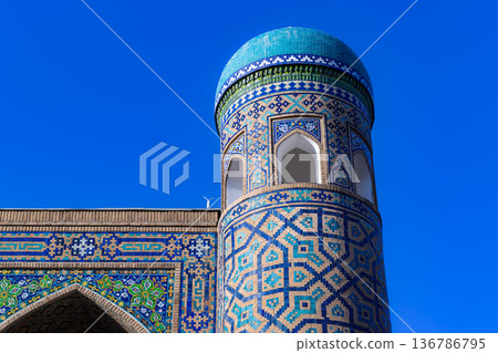 The madrasah in Registan Square in Samarkand The madrasah in Registan Square in Samarkand 136786795